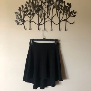 Black high low skater skirt